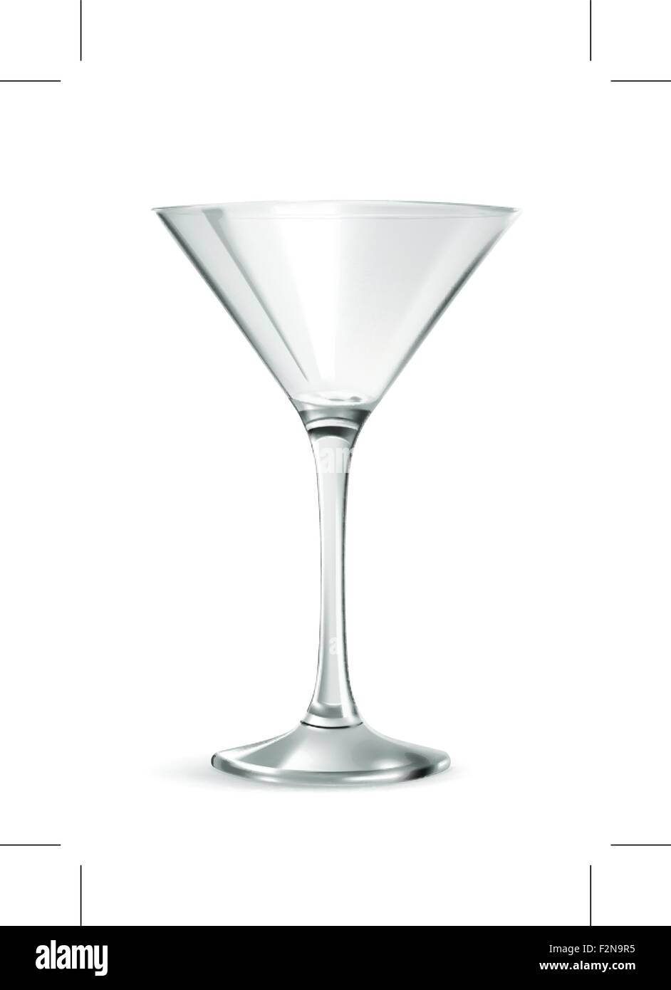 Classic coppetta Martini, bar ware, gli accessori necessari per le parti, simbolo di ilarità, elegante illustrazione vettoriale Illustrazione Vettoriale
