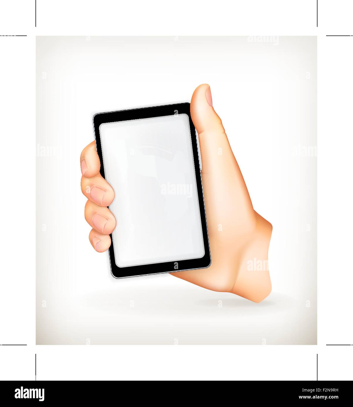 Telefono cellulare in mano, vettore Illustrazione Vettoriale