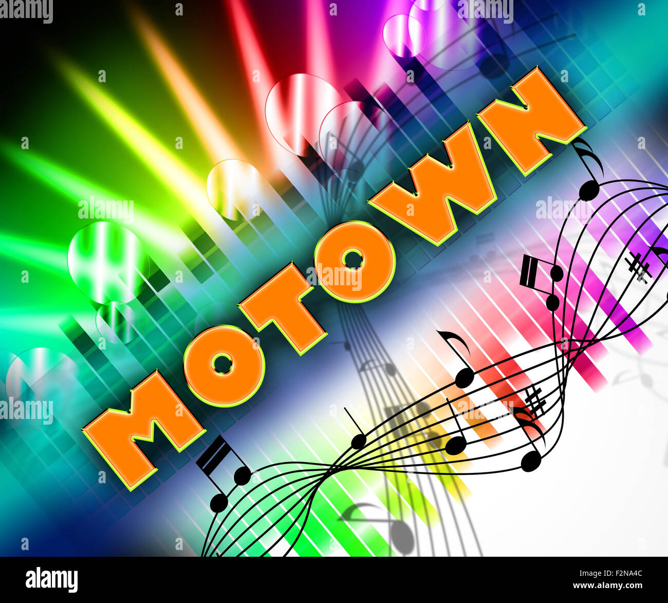 Musica Motown che mostra tracce audio e musica Foto Stock