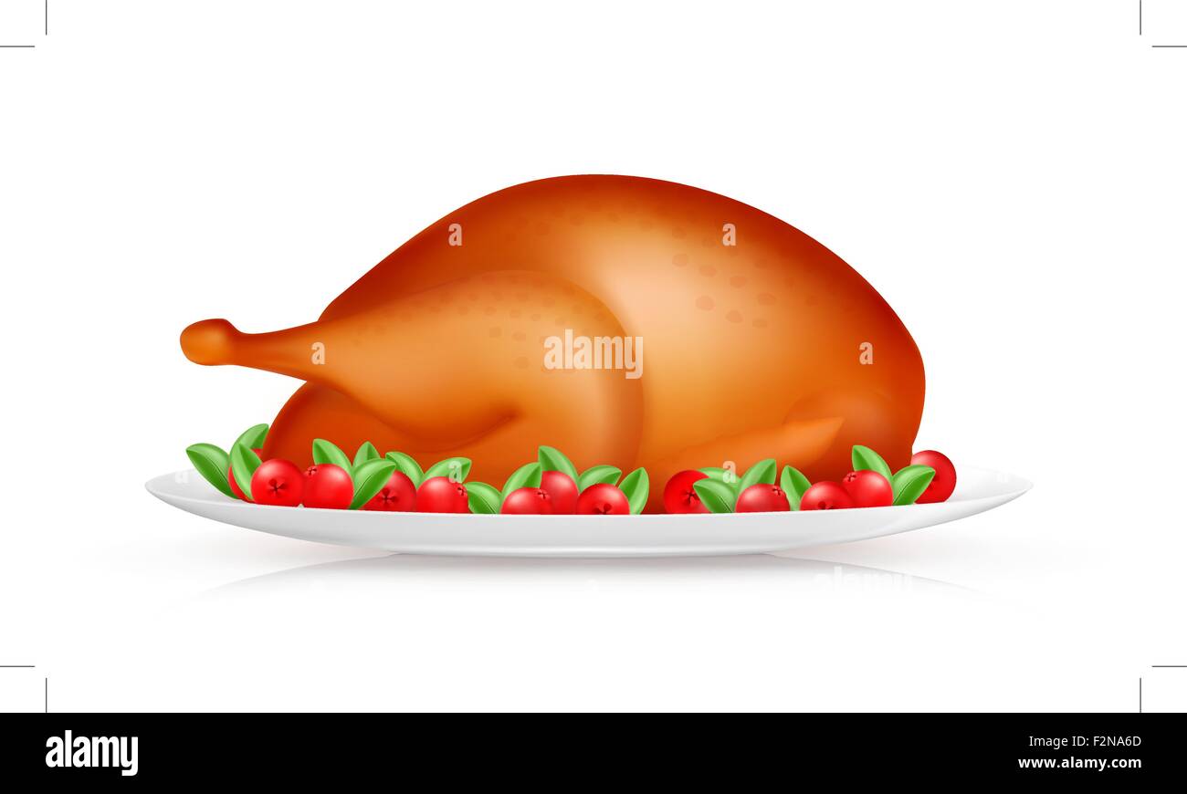 Arrosto di tacchino, vettore Illustrazione Vettoriale