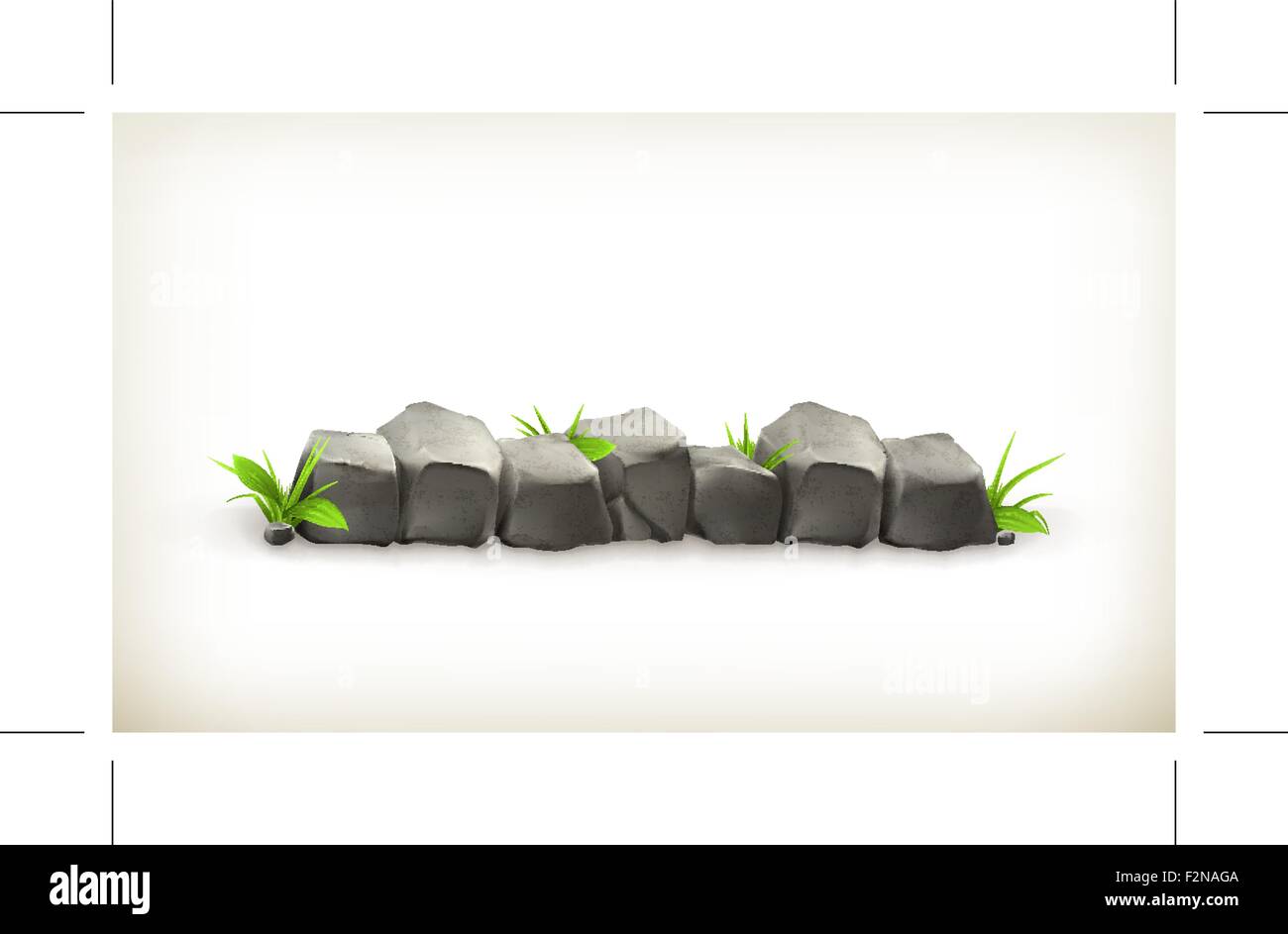 Pietre e erba, vettore Illustrazione Vettoriale