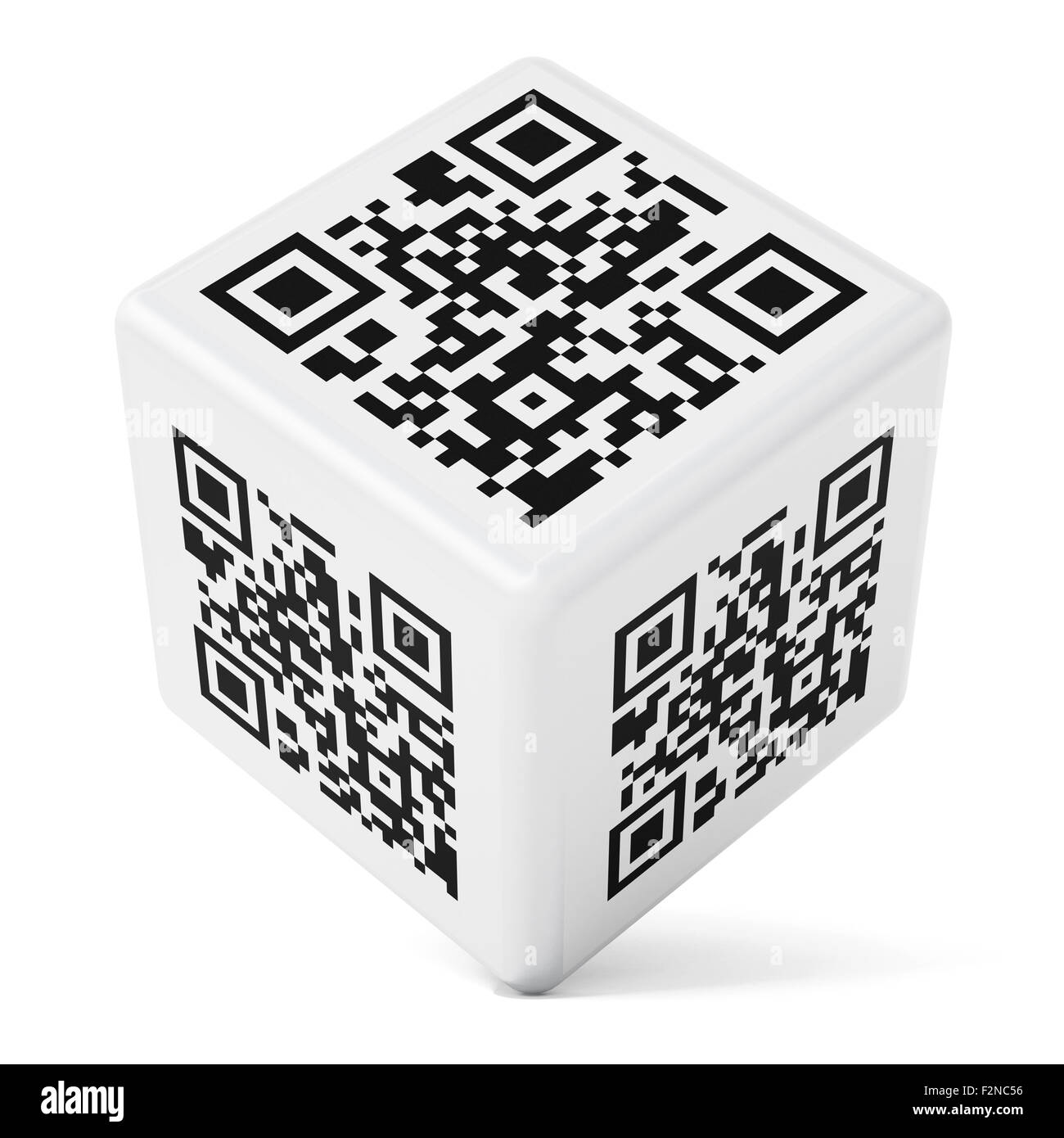 Codice QR cube isolati su sfondo bianco Foto Stock