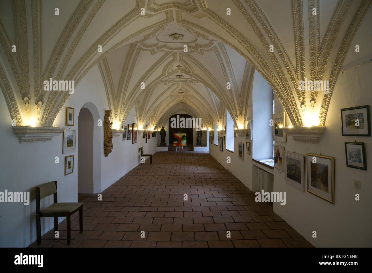 Chiostro abbazia di Benediktbeuern, Benediktbeuern, Alta Baviera, Germania Foto Stock
