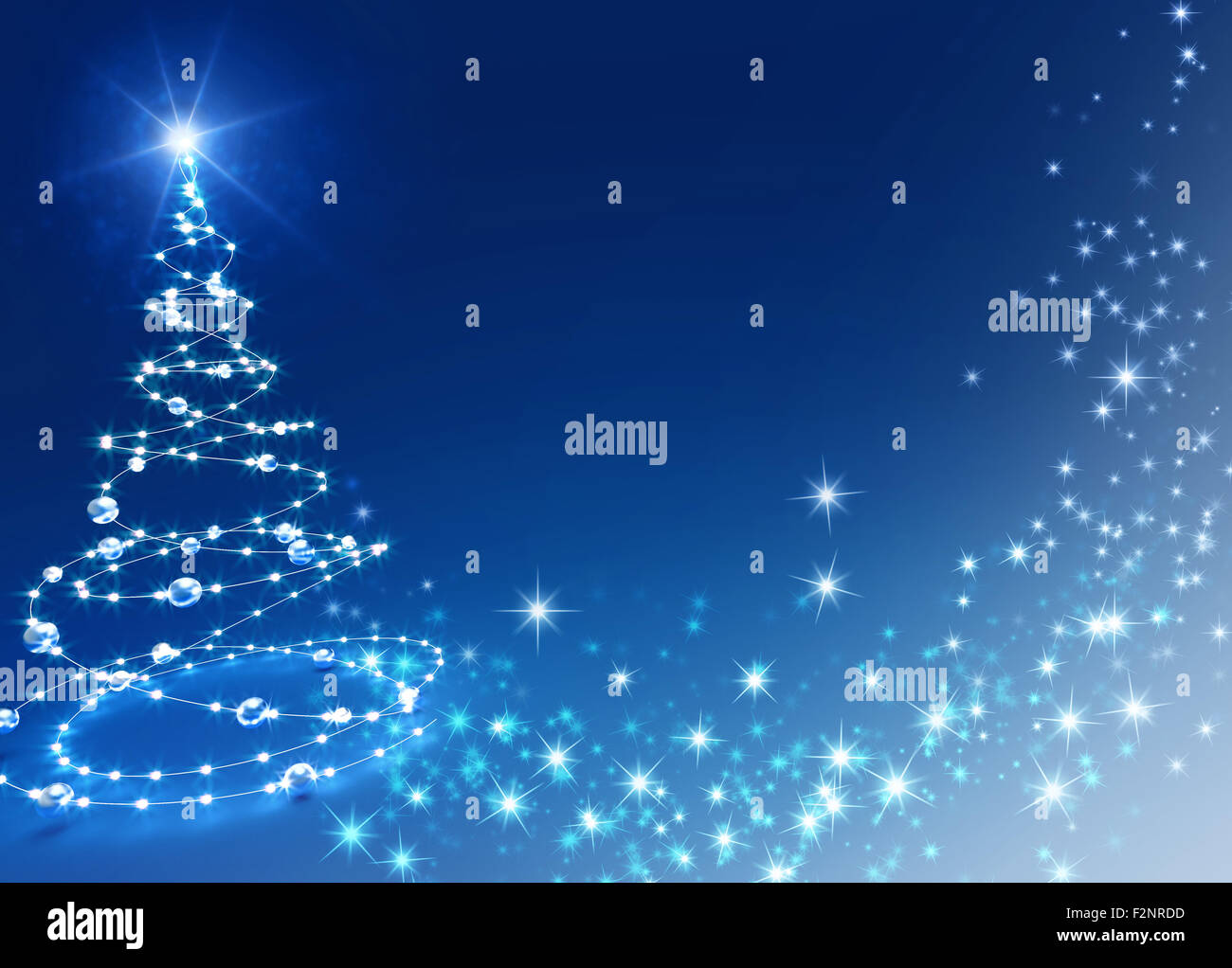 Abstract albero di Natale sul lucido sfondo blu Foto Stock