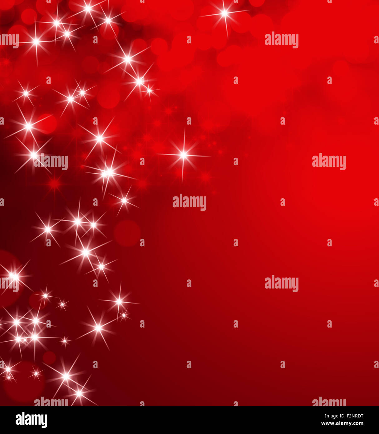 Rosso lucido sfondo con starlight piovono Foto Stock