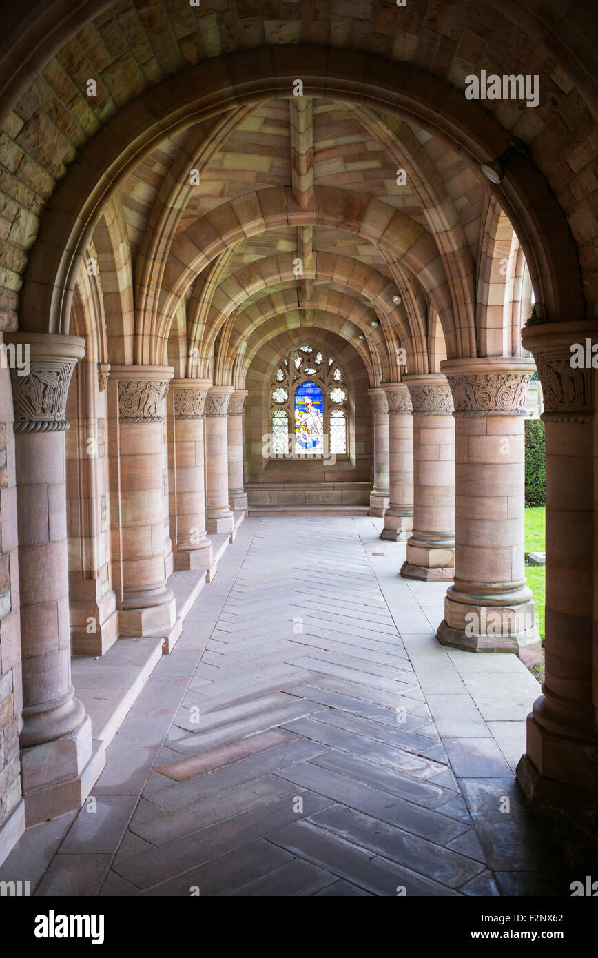 Il Roxburghe Memorial chiostro. Kelso Abbey. Scozia Foto Stock