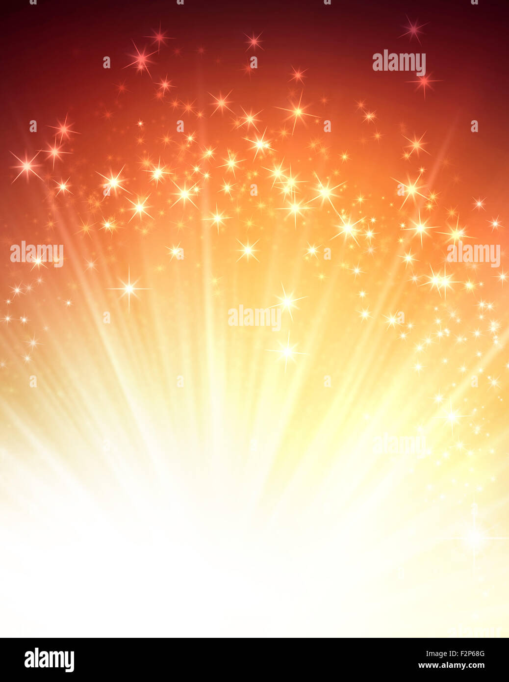 Oro lucido con sfondo starlight esplosione Foto Stock