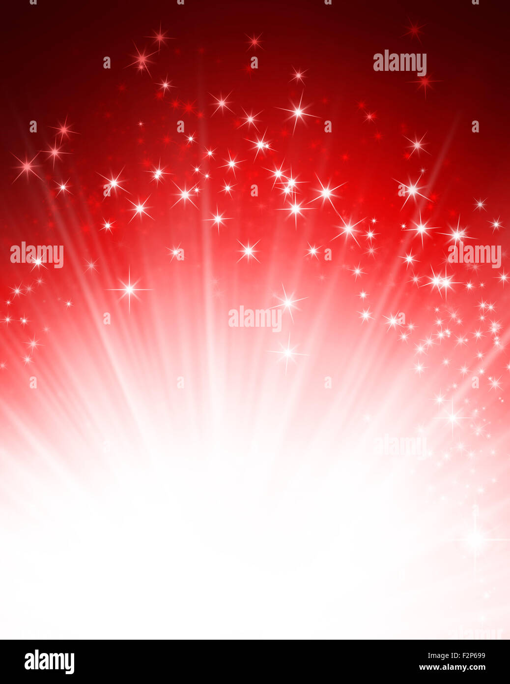 Rosso lucido sfondo con starlight esplosione Foto Stock