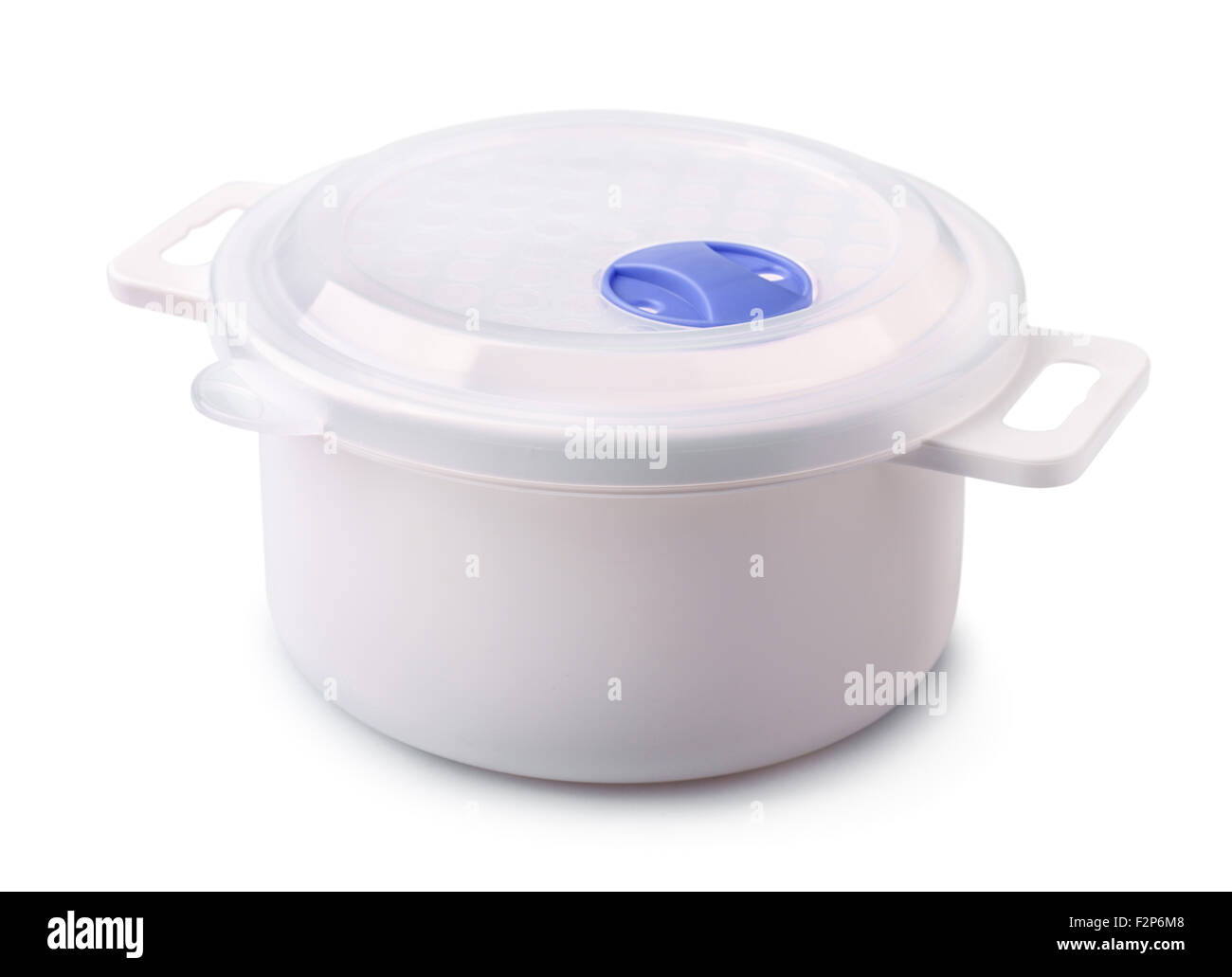 Contenitore in plastica per alimenti isolato su bianco Foto Stock