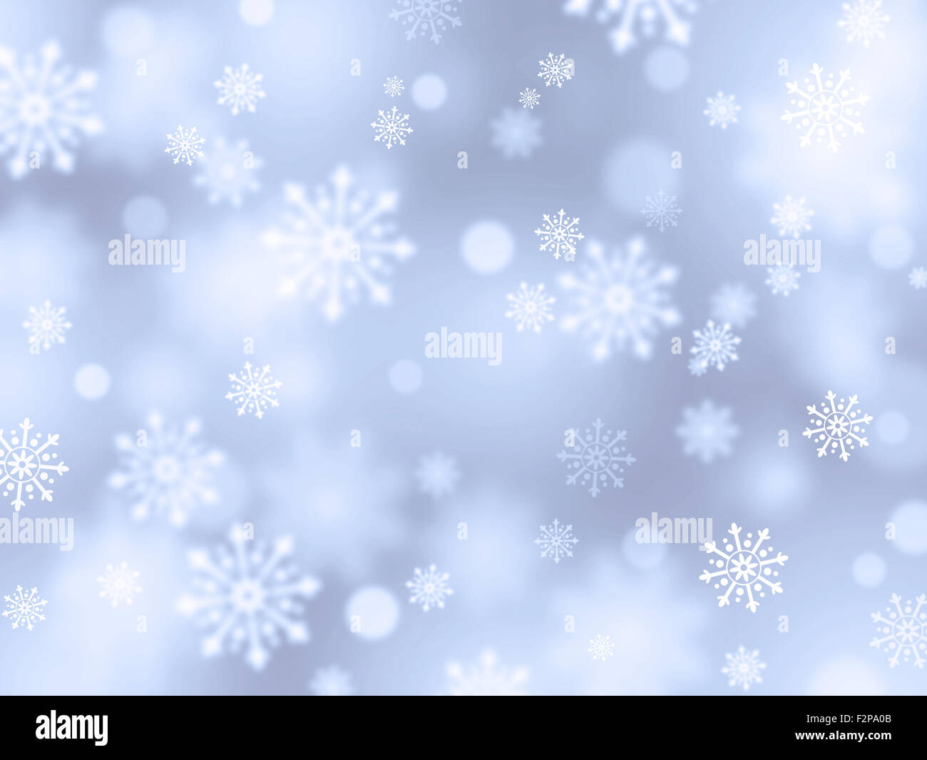Argento lucido sfondo con i fiocchi di neve che piovono Foto Stock