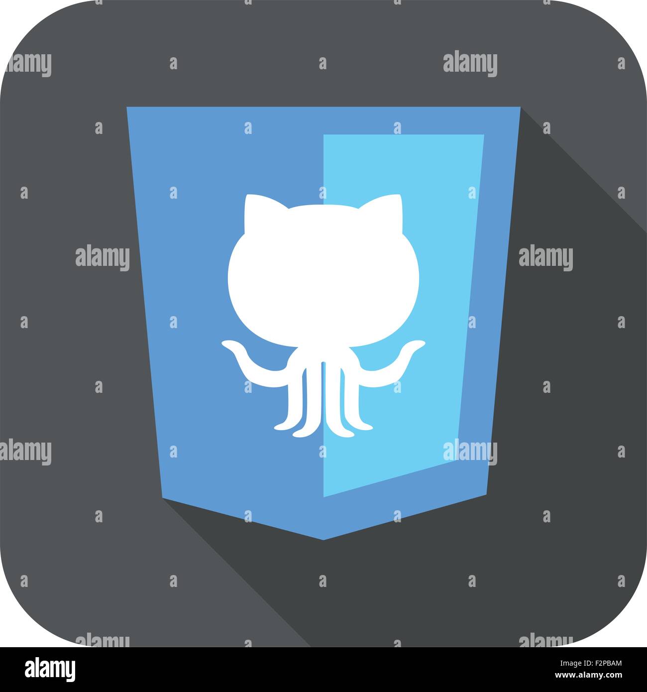 Vettore di sviluppo web shield segno - sistema di controllo della versione. icona isolato su bianco Illustrazione Vettoriale