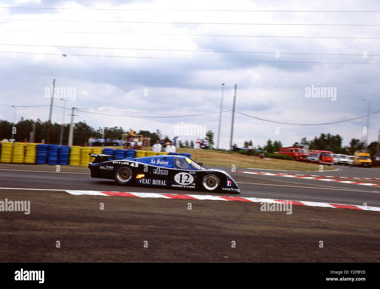 Patrick Gonin, Bernard de Dryver e Bernard Santal Cougar C22LM a Le Mans 1989 Foto Stock