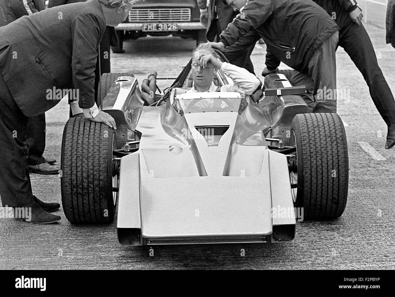 Mike Costin in un Cosworth 4WD 1969 Foto Stock