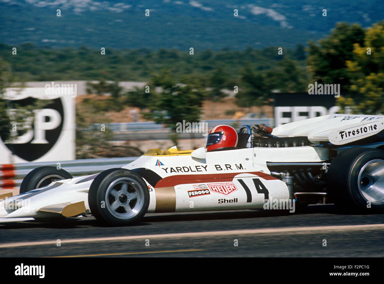 Pedro Rodriguez nel suo BRM 1971 Foto Stock