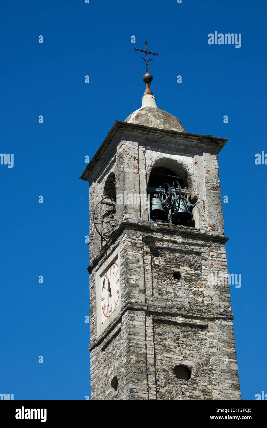 Torre campanaria Castello di Correno Plinio il lago di Como lombardia italia Foto Stock