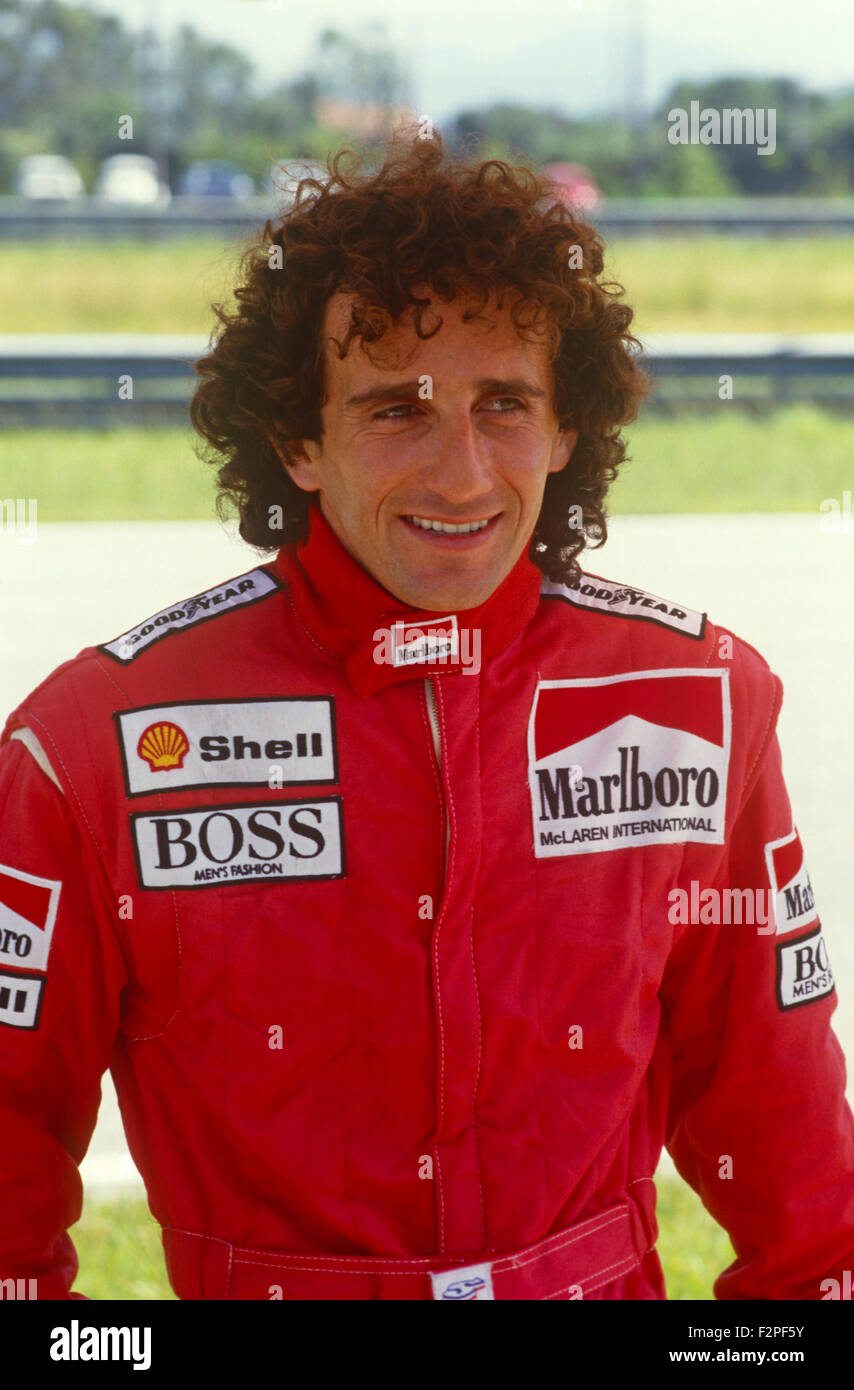 Alain Prost Formula 1 racing driver 1987 Foto Stock