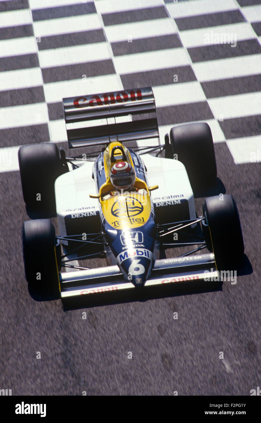 Nelson Piquet nella sua Williams Honda 1987 Foto Stock
