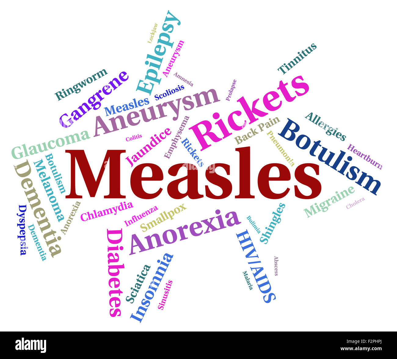 Il morbillo malattia significato le precarie condizioni di salute e di denuncia Foto Stock