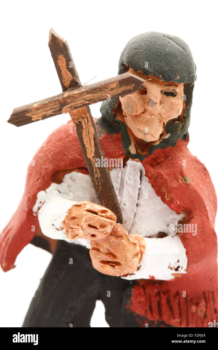 Macro delle isole Azzorre artigianato azienda di figurine di croce. Foto Stock