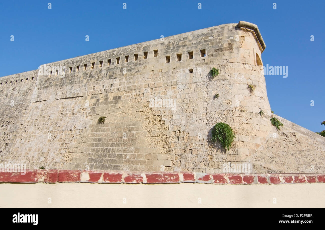 Dettaglio del Abercrombie Bastion in una giornata di sole in settembre a La Valletta, Malta. Foto Stock
