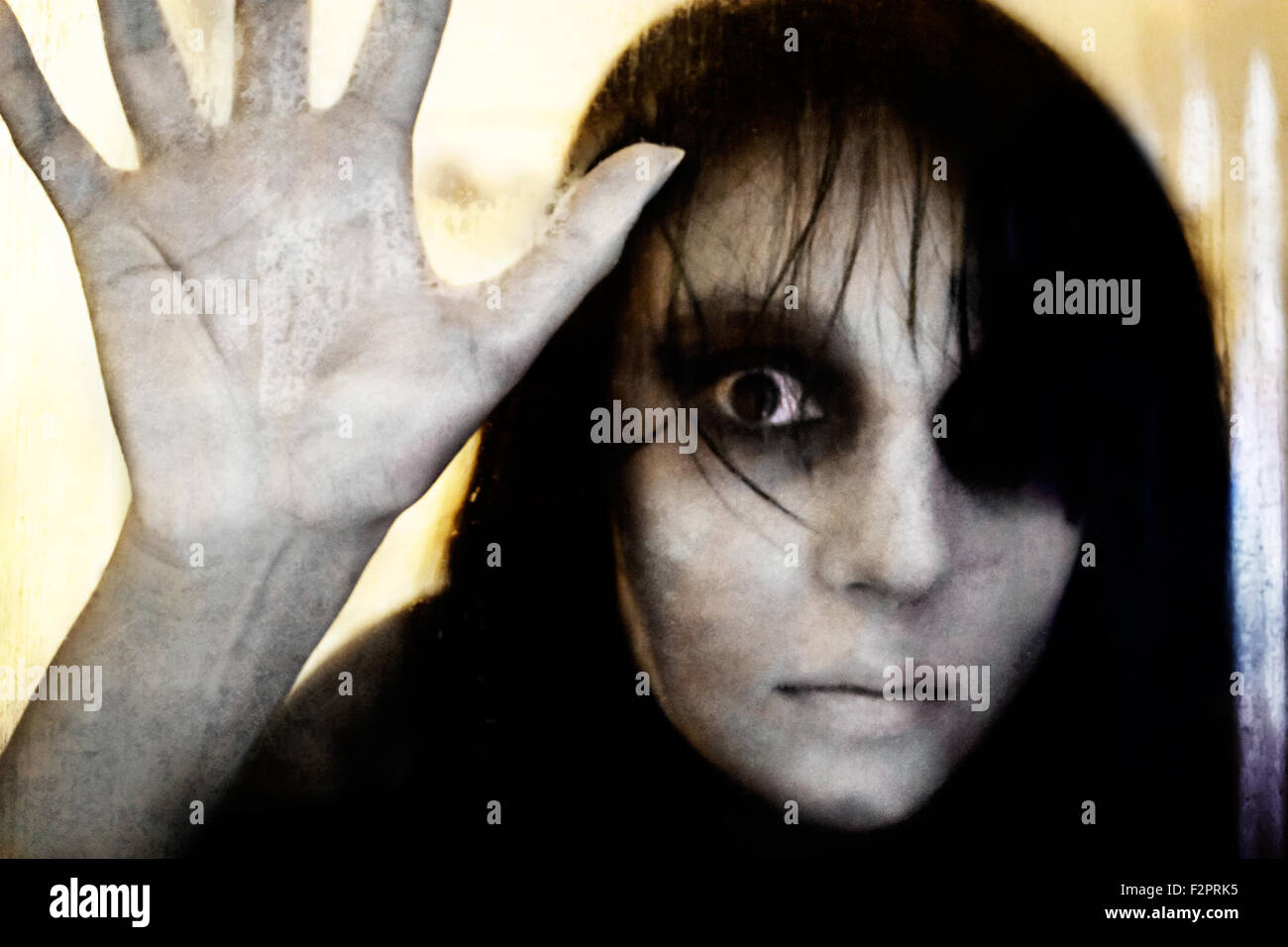 Un Yurei o Onryo - un fantasma vendicativo, come spesso si vede in horror giapponese. Foto Stock