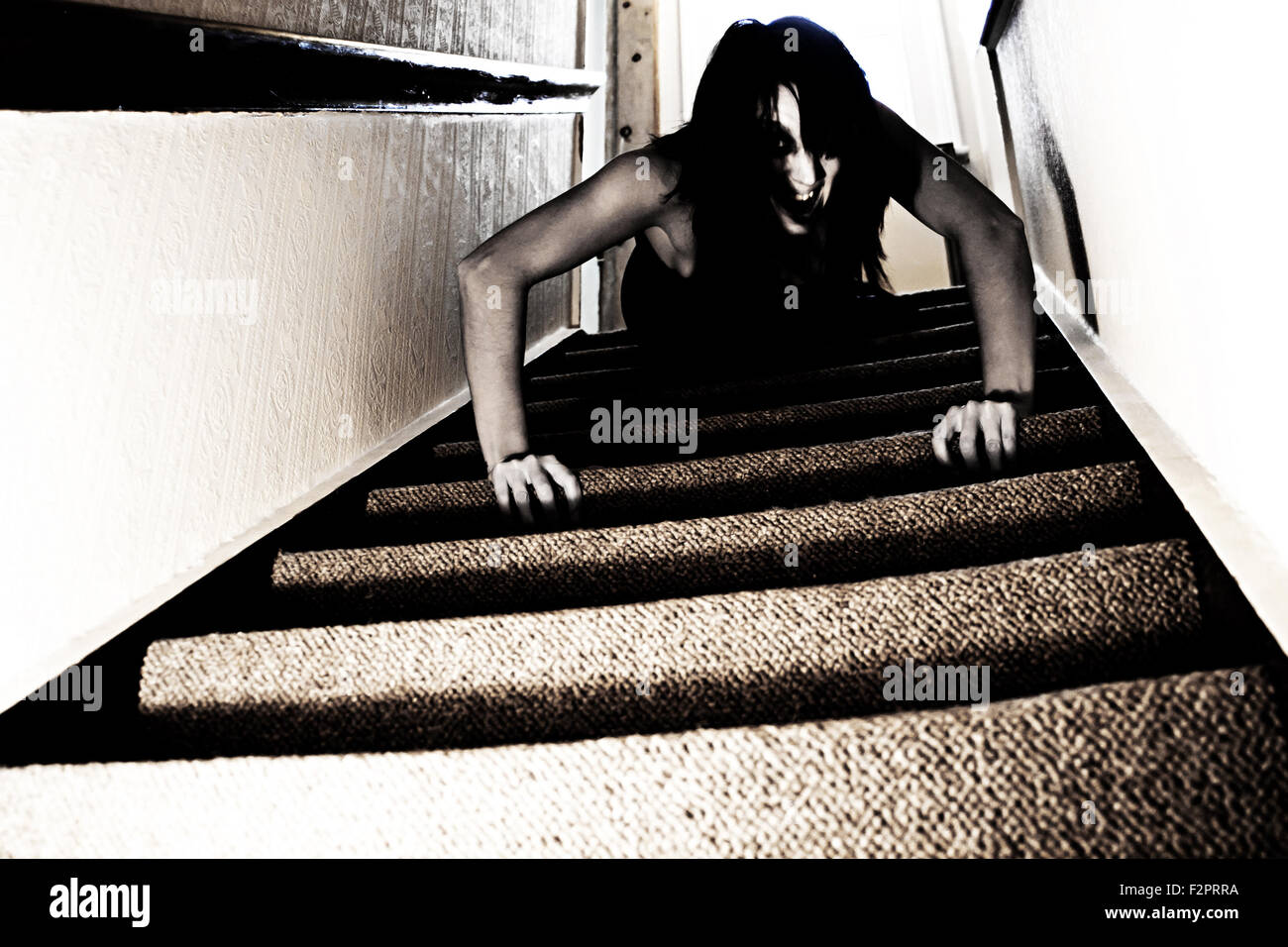 Un Yurei o Onryo - un fantasma vendicativo, come spesso si vede in horror giapponese. Foto Stock