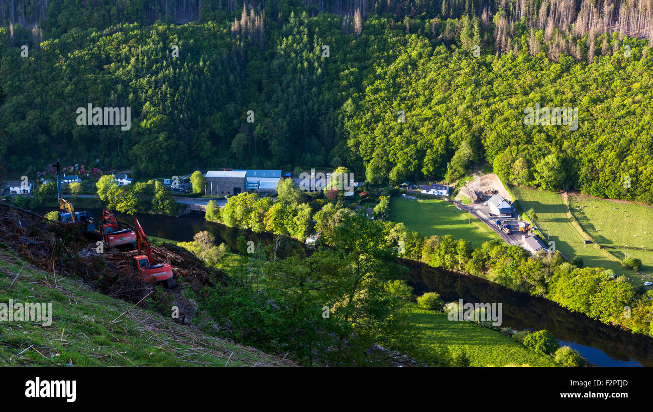 Affacciato sulla Rheidol power station Wales UK Foto Stock
