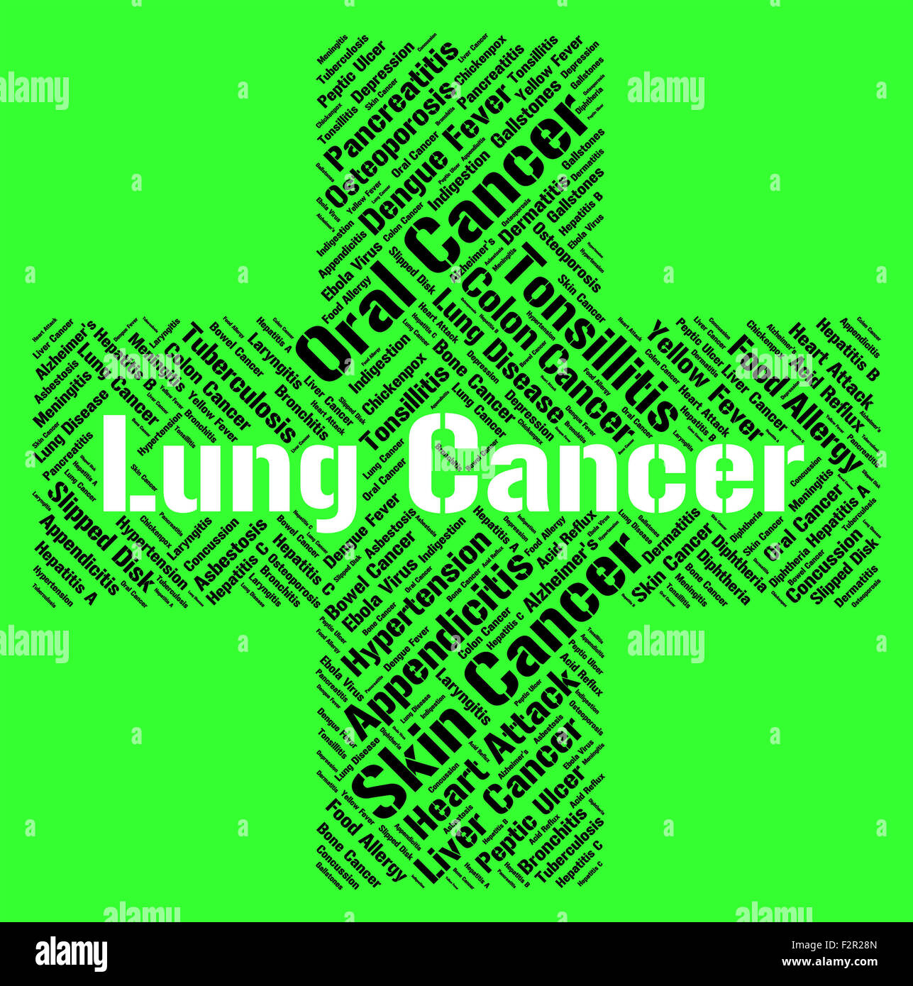 Il cancro del polmone in rappresentanza di cattiva salute e afflizione Foto Stock