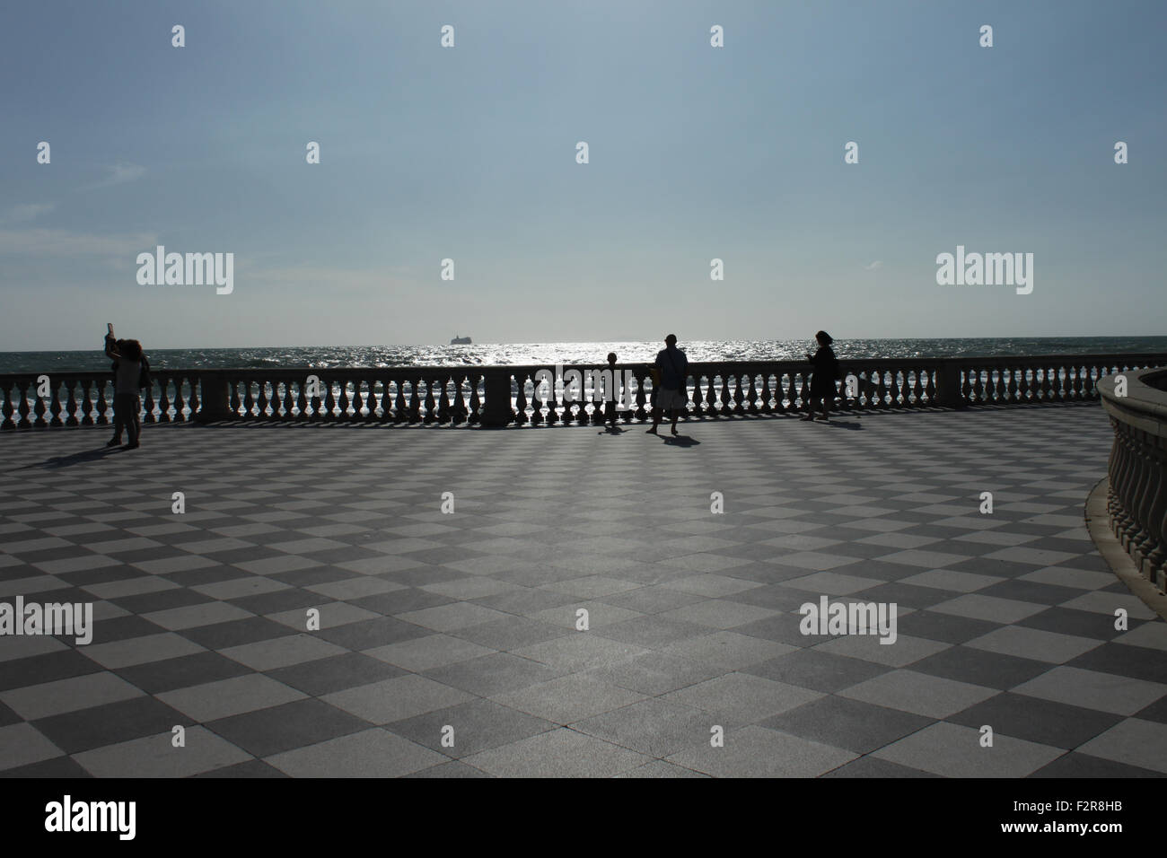 Mascagni terrazza di fronte al mare, Livorno Toscana, Italia Foto Stock