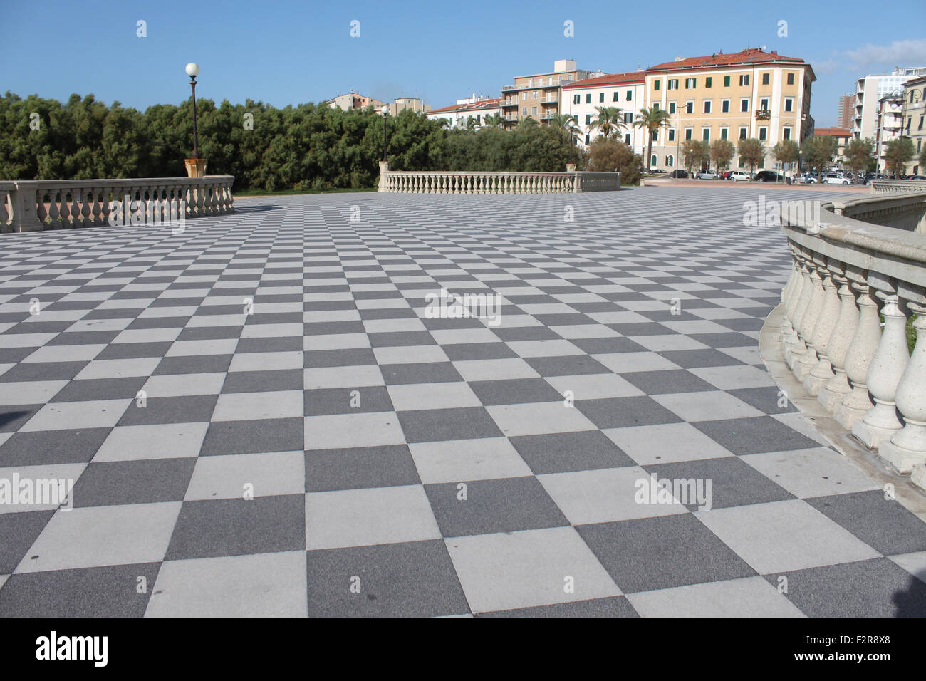 Mascagni terrazza di fronte al mare, Livorno Toscana, Italia Foto Stock