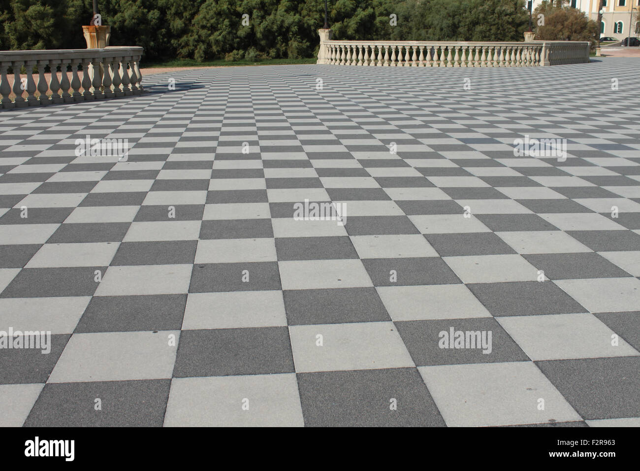 Mascagni terrazza di fronte al mare, Livorno Toscana, Italia Foto Stock