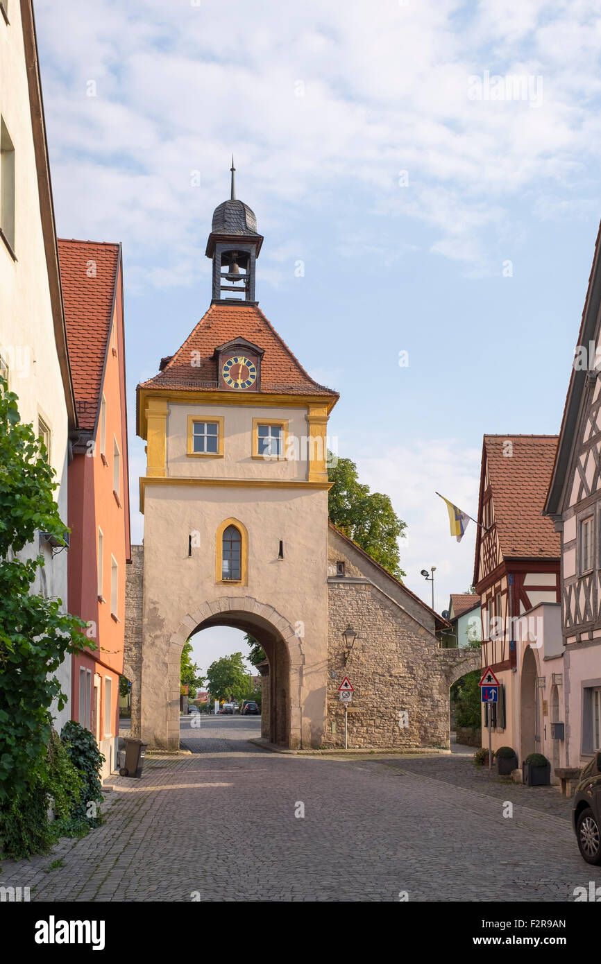 Ochsenfurt city gate, Sommerhausen, Mainfranken, bassa Franconia, Franconia, Baviera, Germania Foto Stock