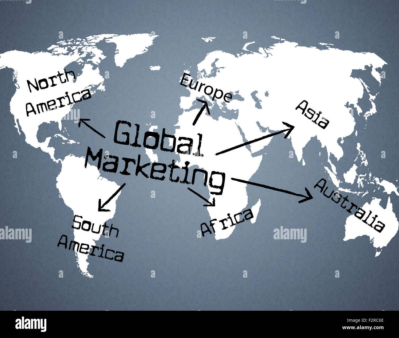 Global Marketing significato mondo in tutto il mondo e la vendita Foto Stock