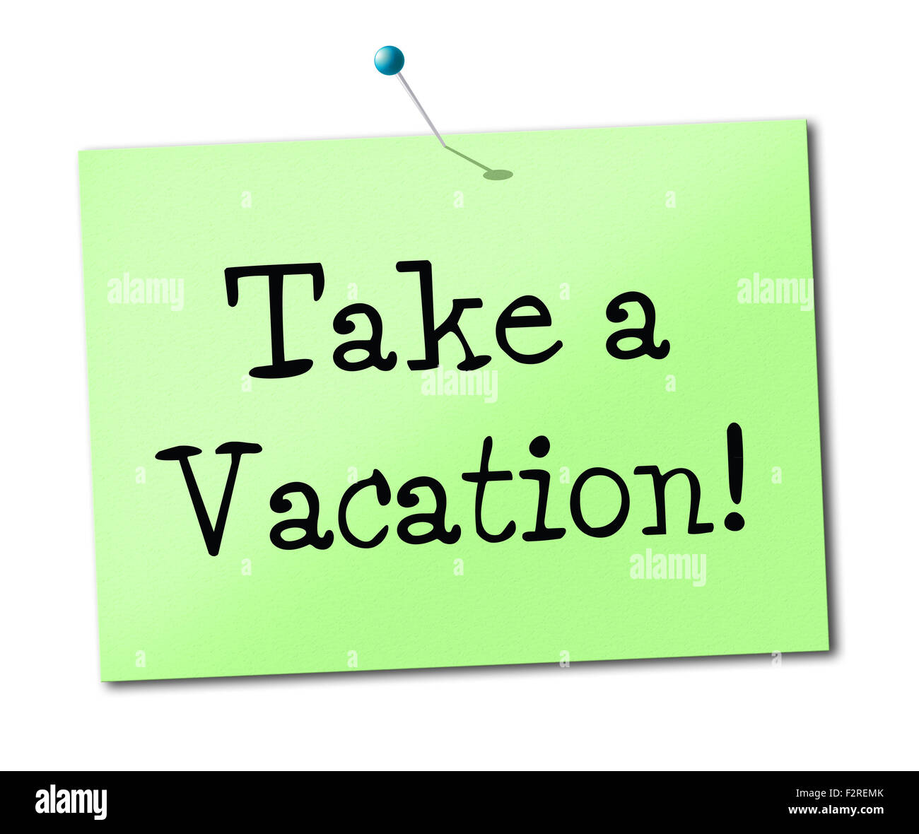 Prendere una vacanza che mostra Tempo libero e relax Foto Stock