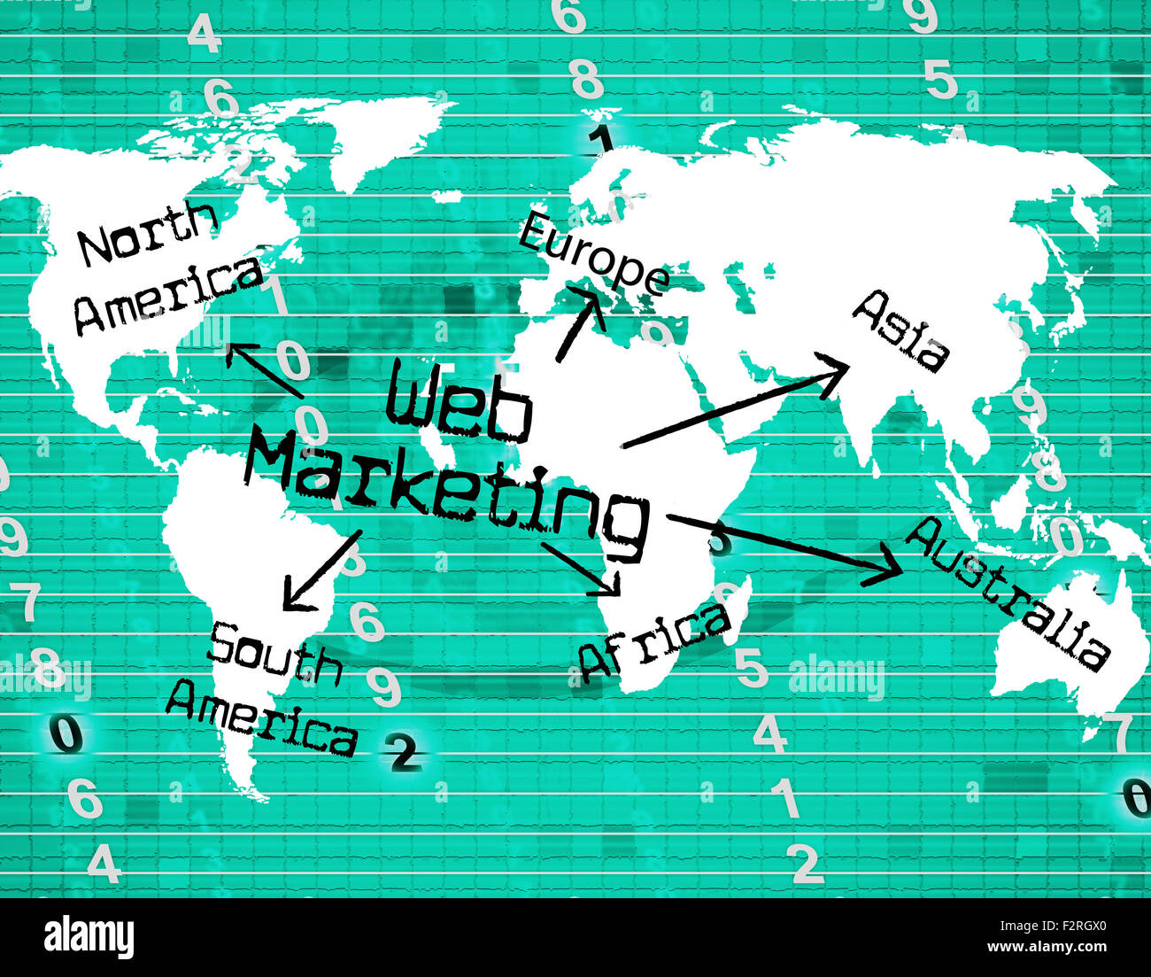 Web Marketing indicando le promozioni delle vendite e www Foto Stock