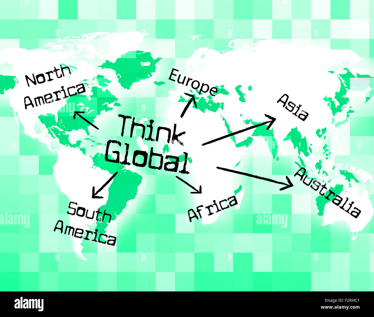 Pensare un significato globale circa riflettente e pianeta Foto Stock