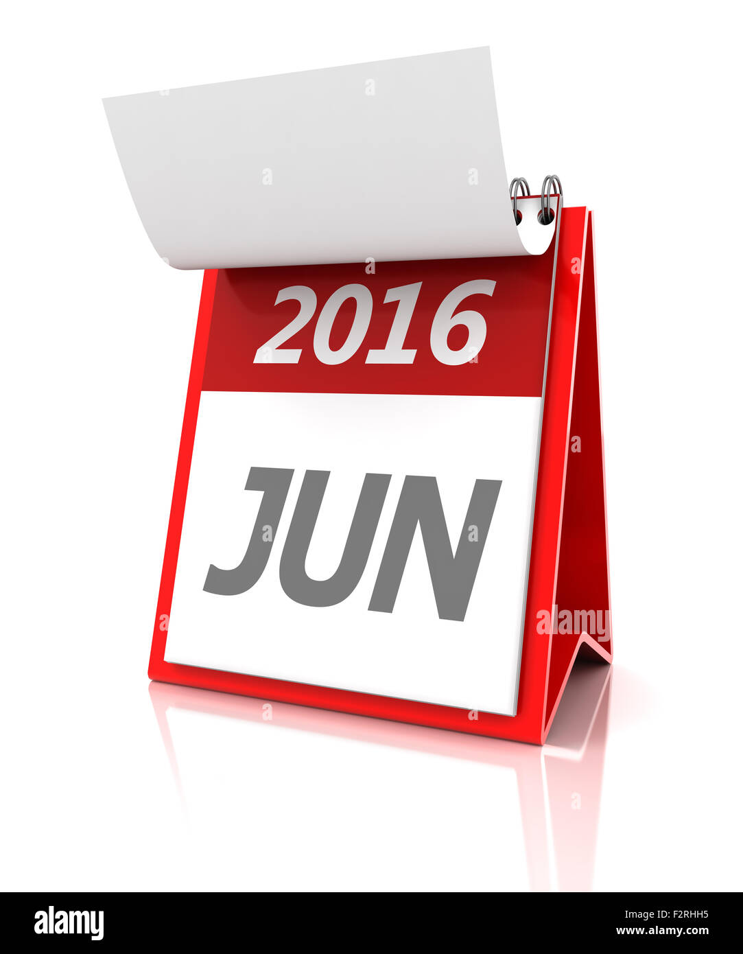 Giugno del 2016 Calendario, 3D render Foto Stock