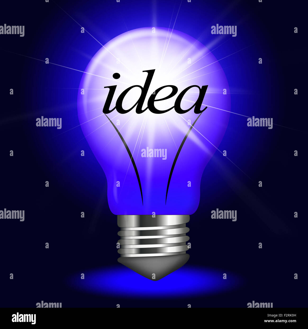 Idea idee che rappresentano la lampadina della spia e invenzioni Foto Stock
