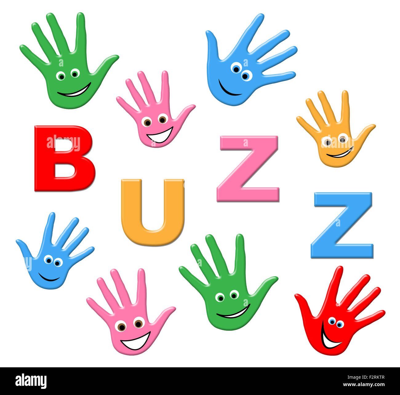 Buzz Kids indicando le pubbliche relazioni e popolarità Foto Stock