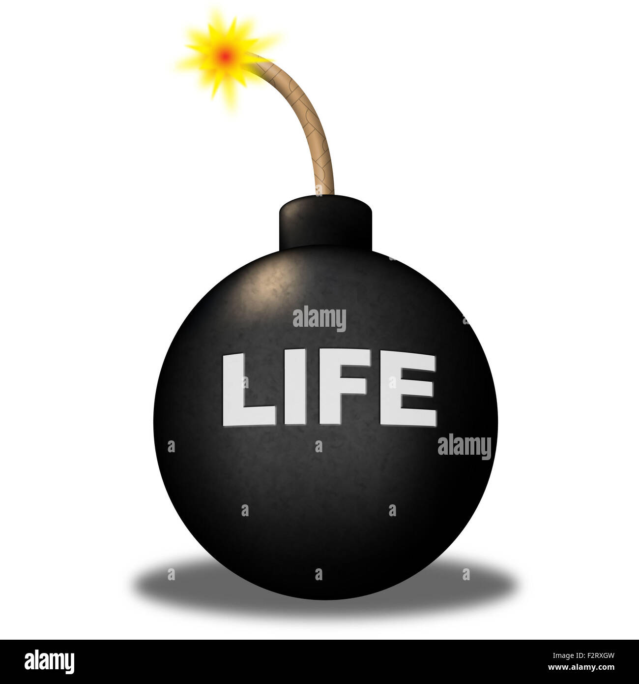 La vita sottolineano il significato di avvertimento esplosivo e stile di vita Foto Stock