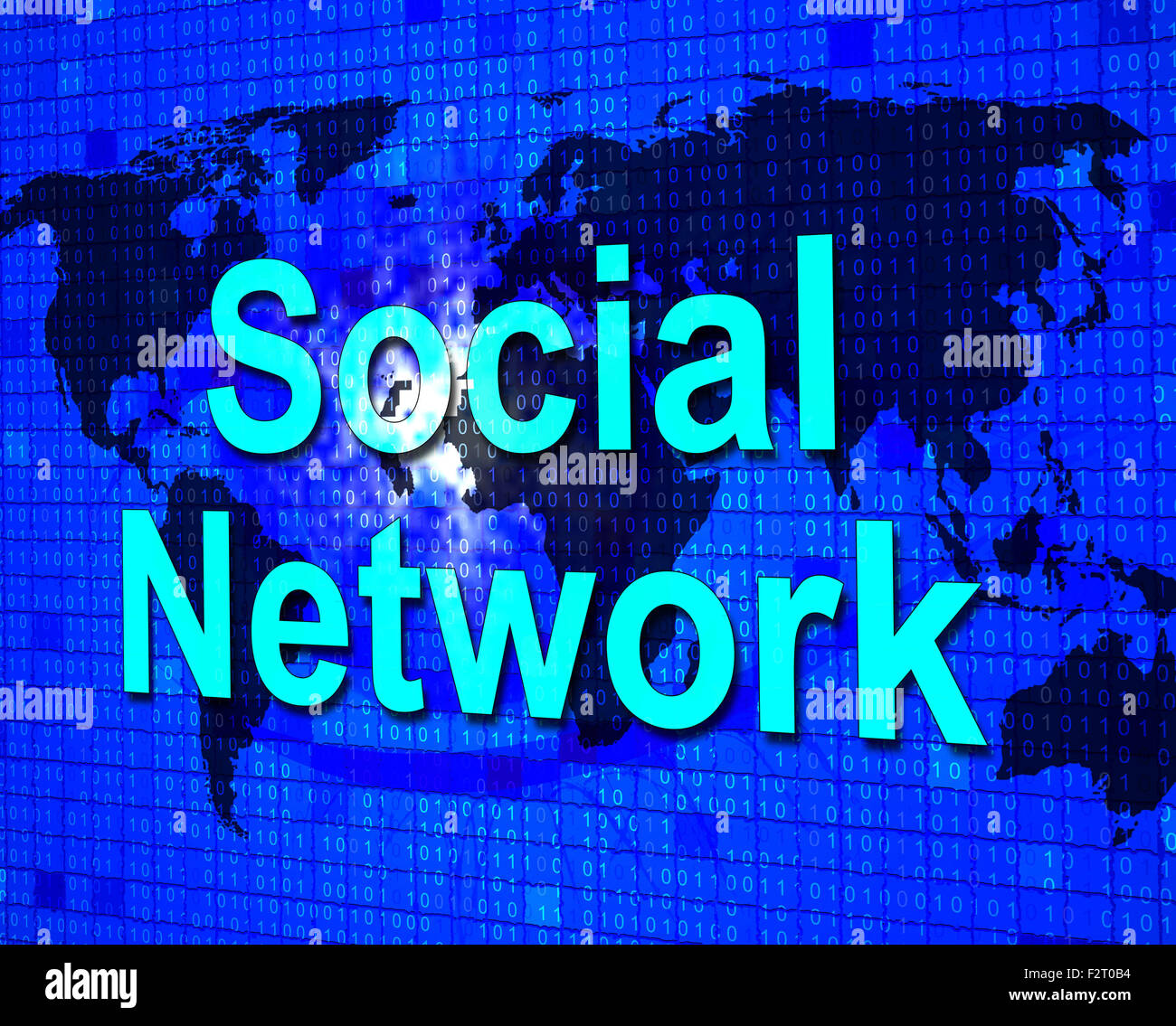 Media sociali in rappresentanza di Network Marketing e Global Foto Stock