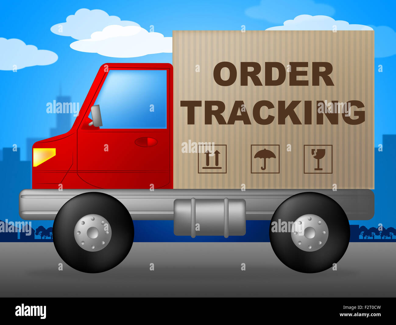 Order Tracking in rappresentanza di cingolati e logistica Trace Foto Stock