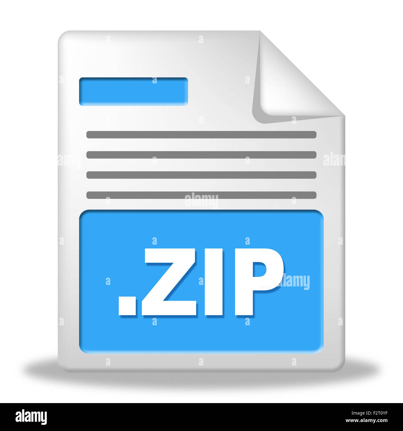Il file Zip che indica la documentazione di corrispondenza e di documento Foto Stock