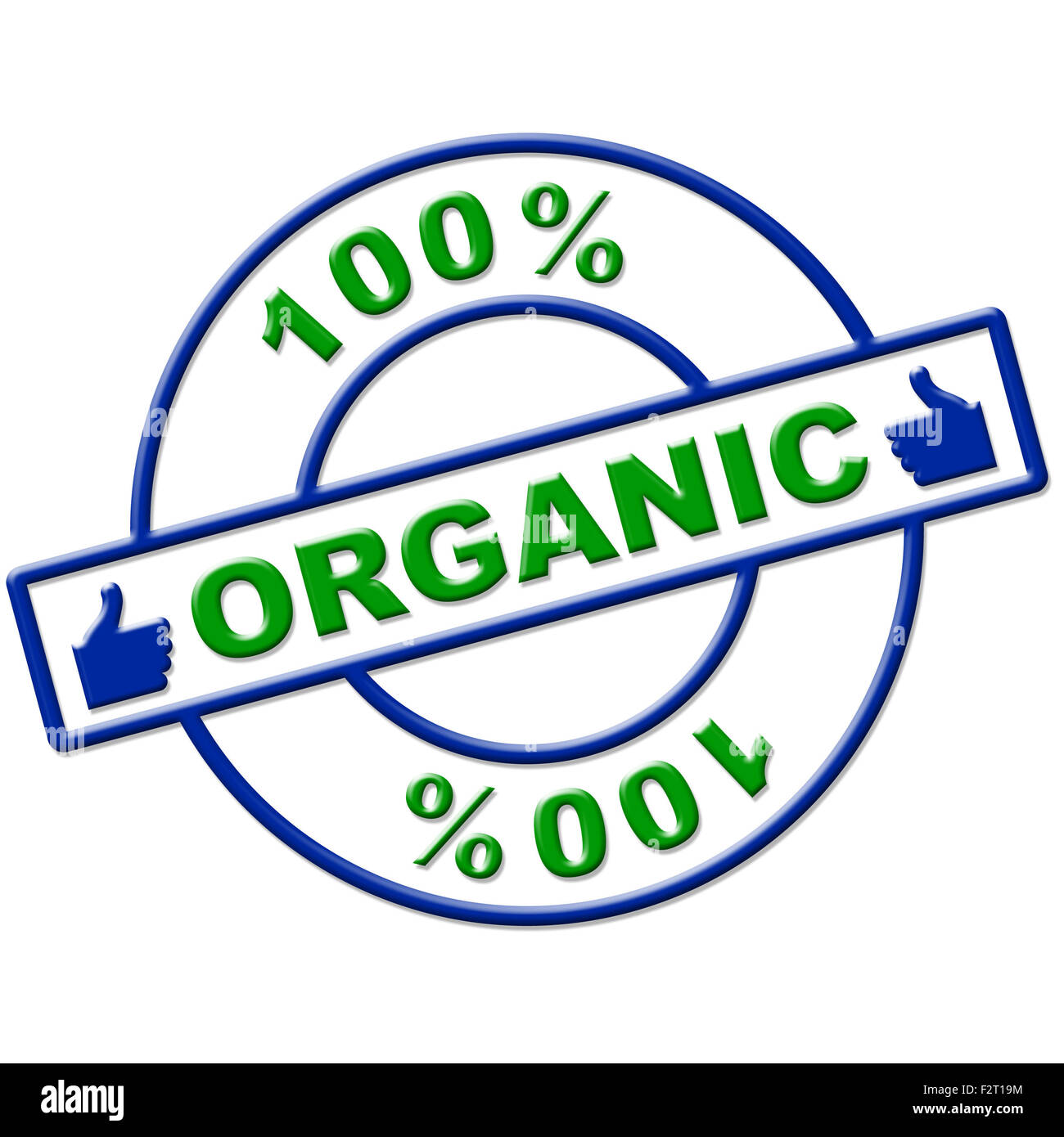 Al cento per cento organici naturali che mostra la natura e il verde Foto Stock
