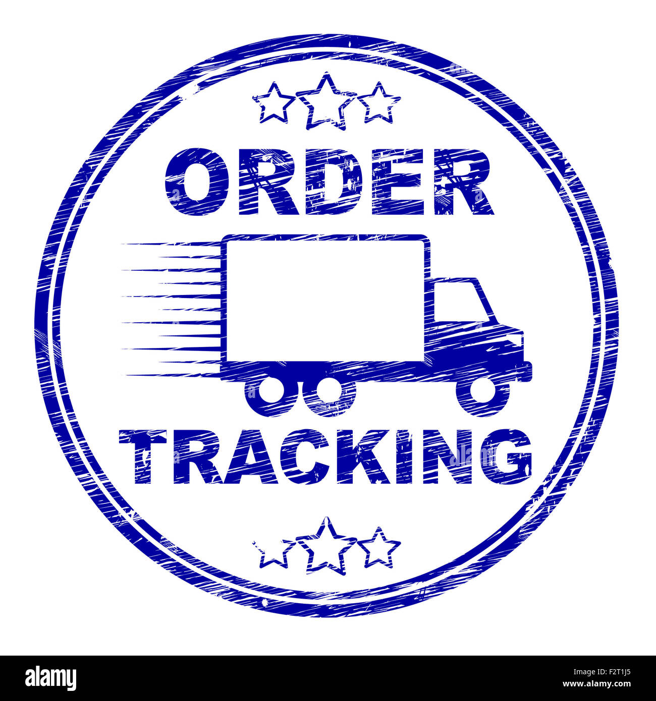 Order Tracking timbro che mostra la consegna tracciabile e spedizioni Foto Stock