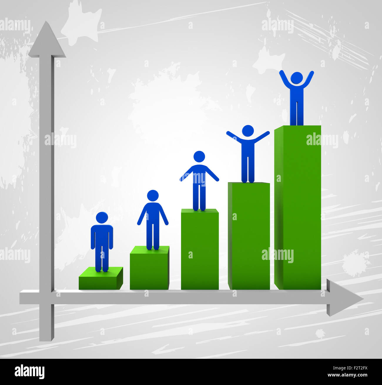 Aumentando il grafico che rappresenta il profitto Infograph e grafica Foto Stock