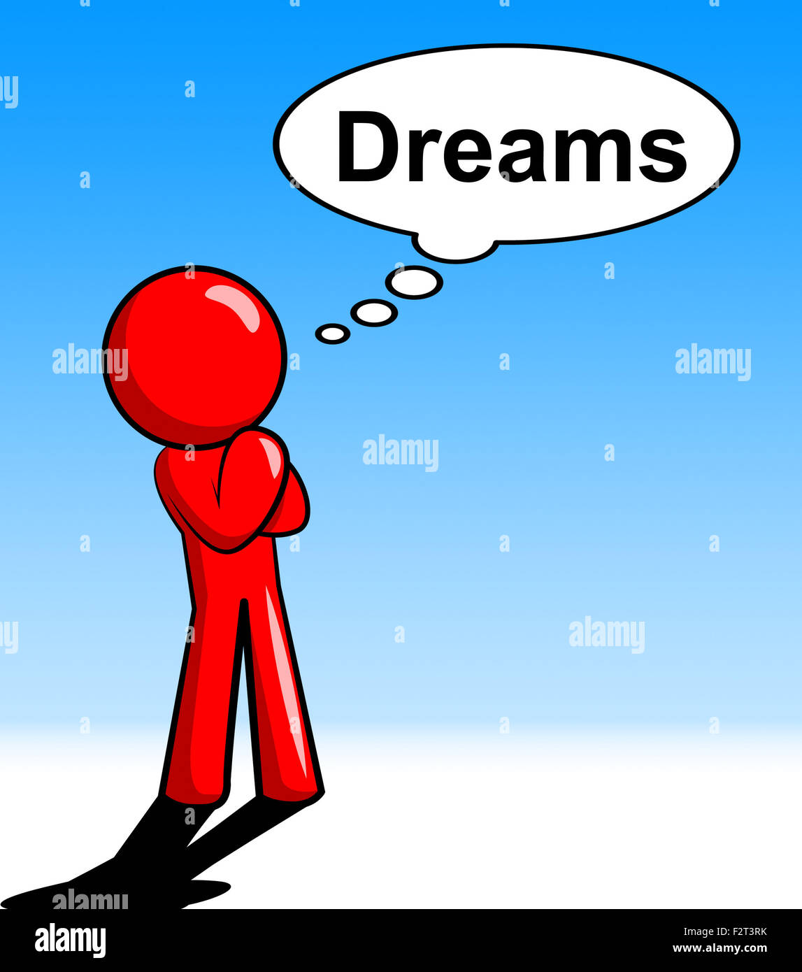 Il pensiero di carattere Sogni Significato esame obiettivo e contemplare Foto Stock