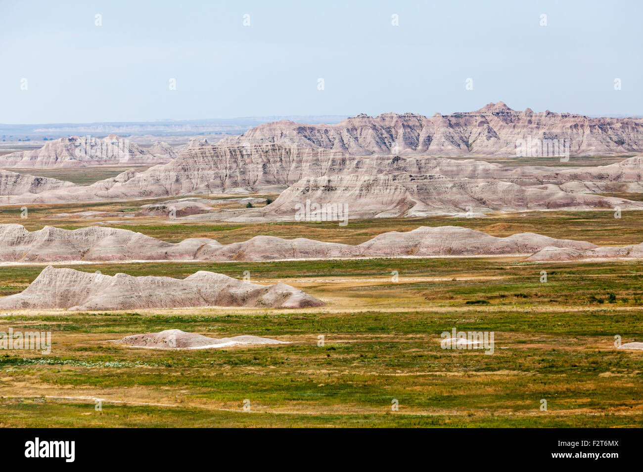 Una vista del Parco nazionale Badlands, South Dakota. Foto Stock