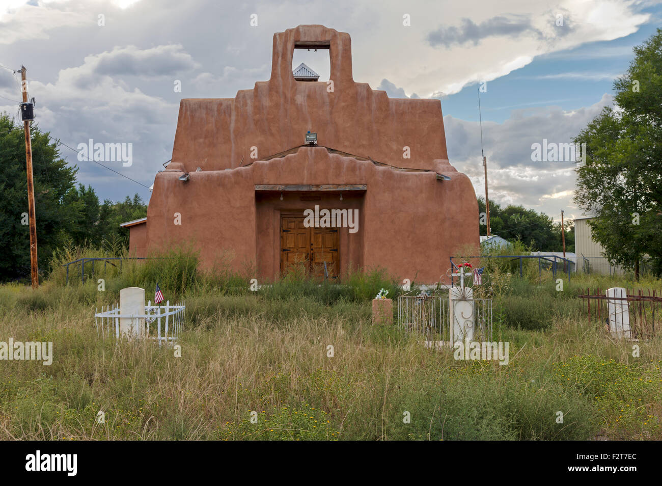 Il San Jose de Chama Chiesa di Hernandez, Nuovo Messico. Foto Stock