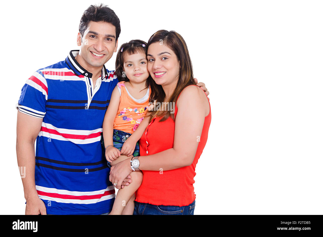 3 indian i genitori e la figlia di cura Foto Stock